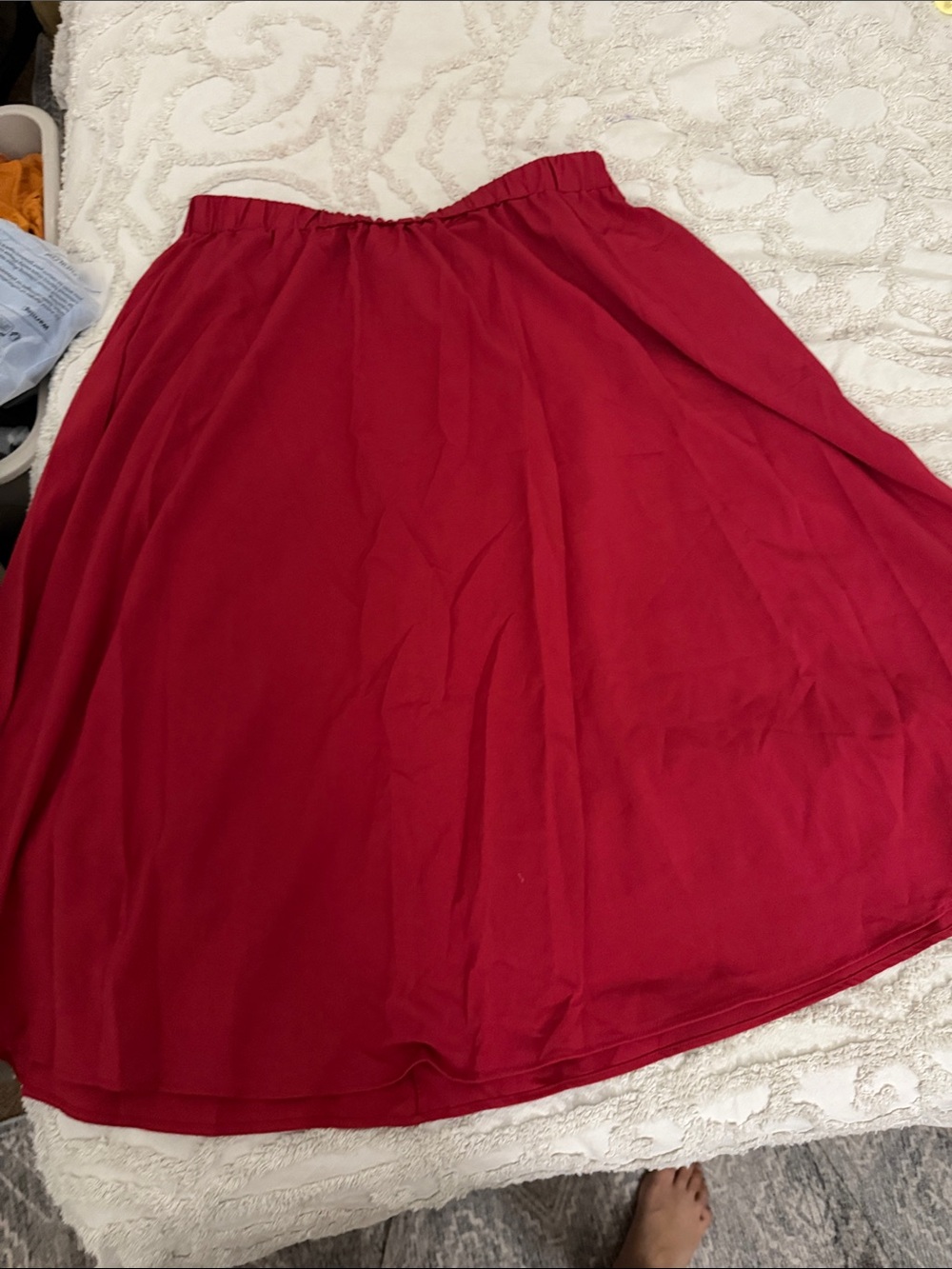 Women's Red A-Line Skirt - Unbranded